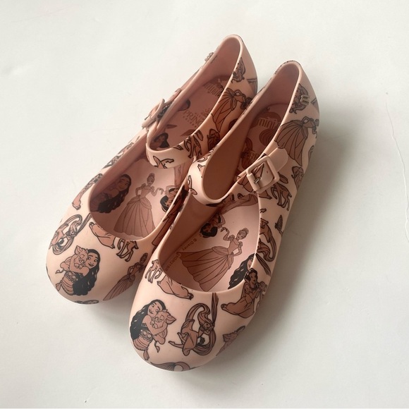 MINI MELISSA Disney Princess Mary Janes size 3. Cinderella,Moana,Ariel jasmine - Picture 1 of 9